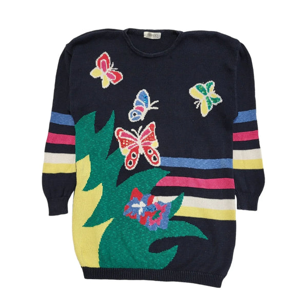 Fabrizio Vintage 80's Multicolored Long Sleeve Jumper UK Womens Size 14