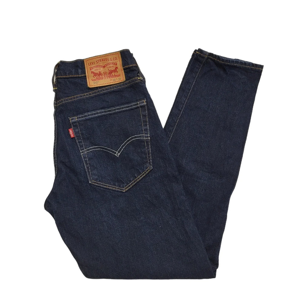 Levi's 512 Dark Blue Straight Leg Denim Jeans Uk Men's S W30 L30 DD757