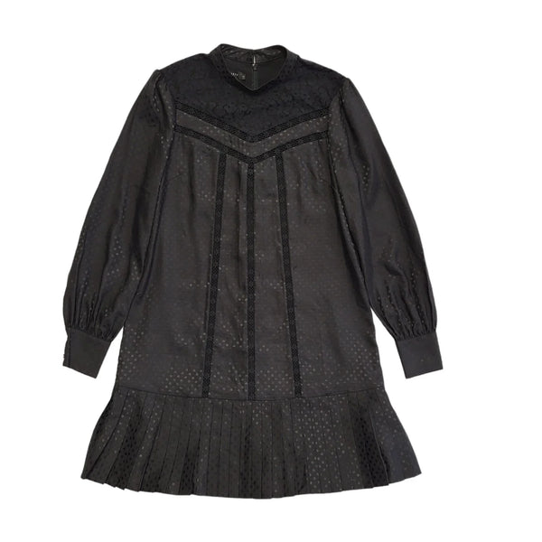 Ted Baker Black Long Sleeve Shift Dress Uk Women's Size M 10-12 DD876