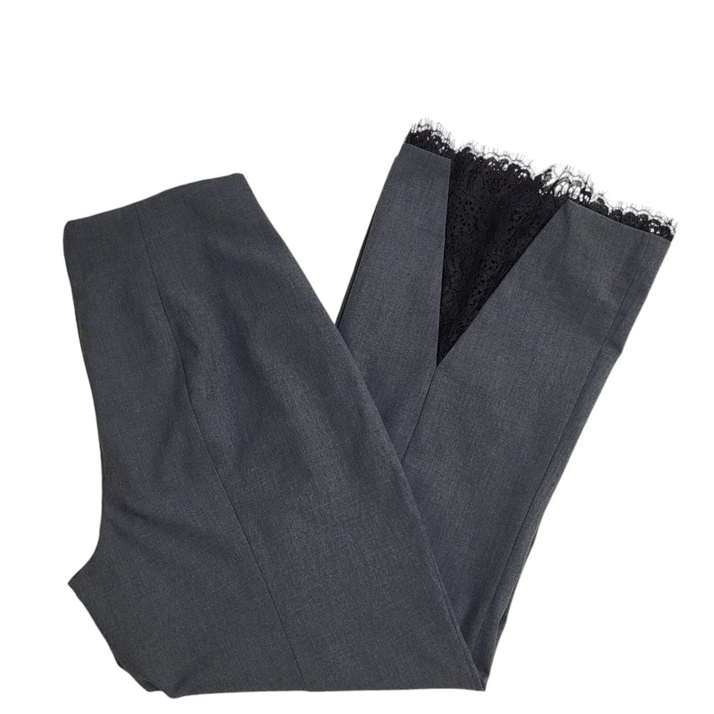 Zara Dark Grey Bootcut Dress Trousers Uk Women's Size M W28 L26 Bnwt EE265