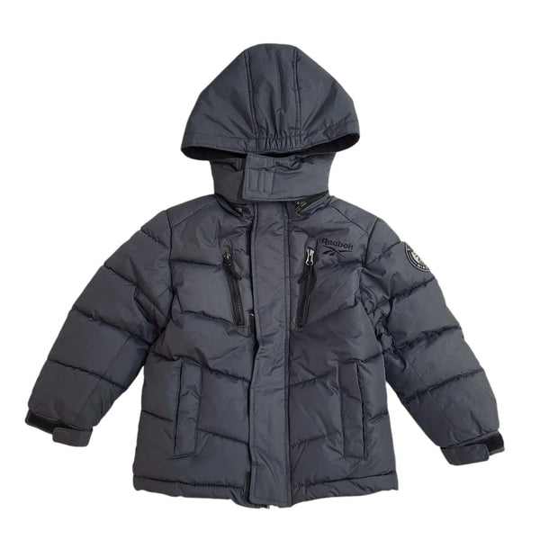 Reebok Grey Zipped Hooded Jacket Uk Boys Age 5-6 Years EE475