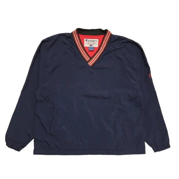 Champion Navy Blue 90s Vintage V-Neck Active Wear Sports Top Uk Men's Size L