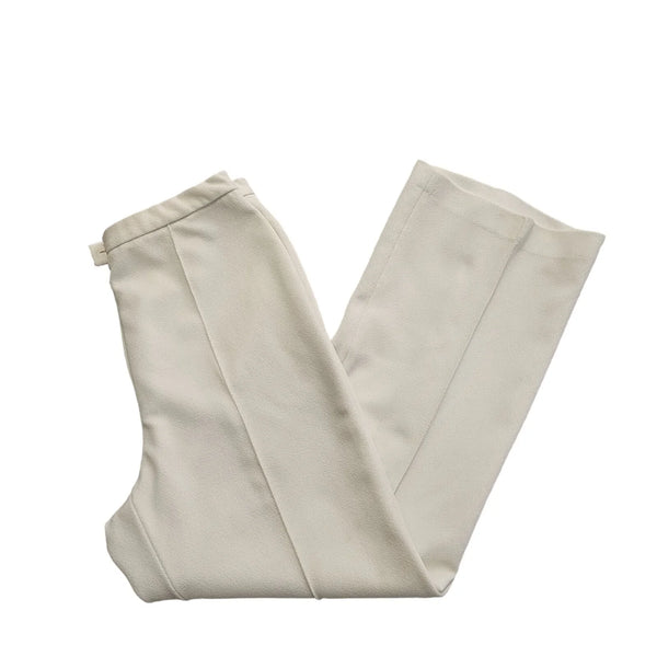 St Michael 70s White Bootcut Pleated Trousers Womens UK Size 14 (usa 18) W32 L29