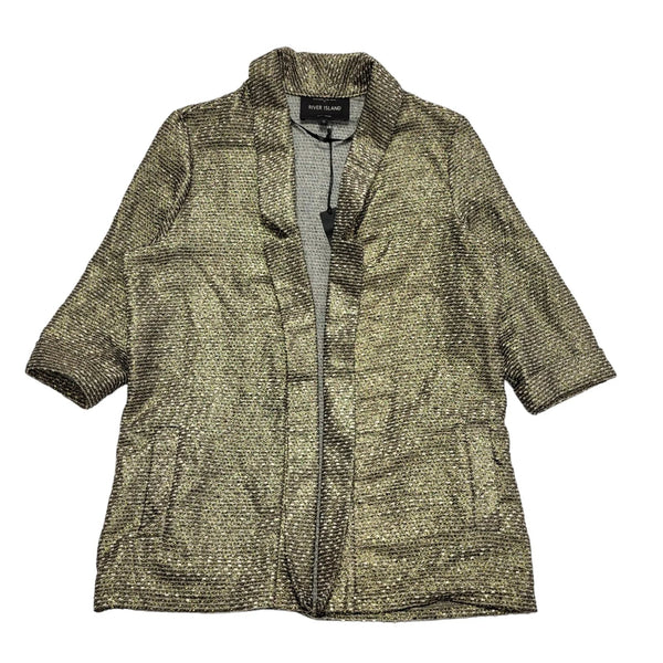 River Island Gold Open Front Blazer Jacket BNWT Womens UK 12 DD683