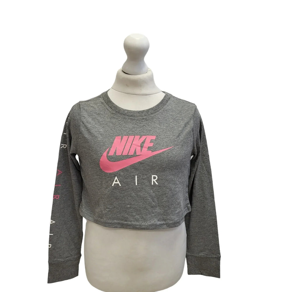 Nike Sports Crop Top BNWT Grey Long Sleeve Girls Size XS BB30