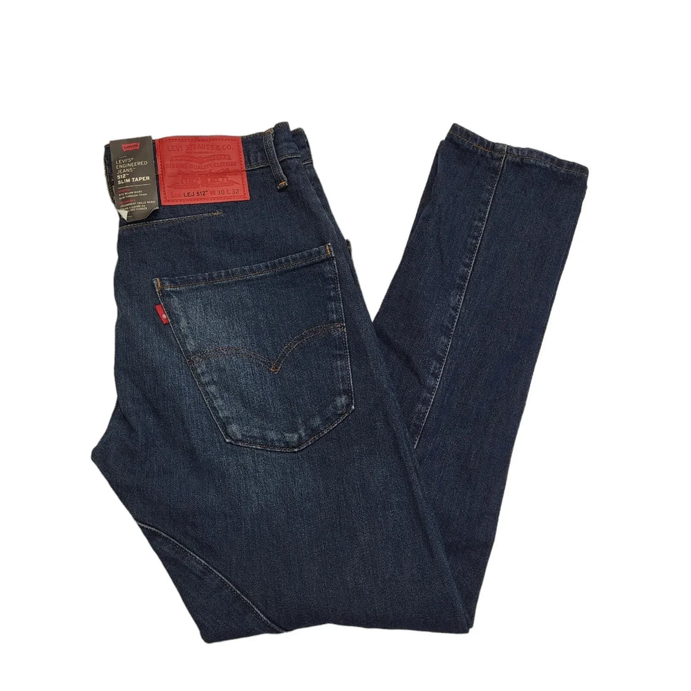 Levi's LEJ 512 Dark Blue Straight Denim Jeans BNWT Uk Men's S W30 L32 CC669