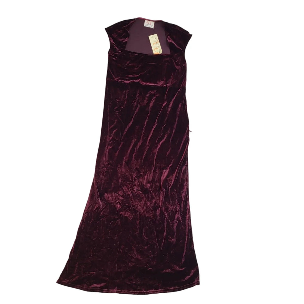 Dorothy Perkins 90's Sleeveless Long Velour Purple Dress BNWT Women's Size 14