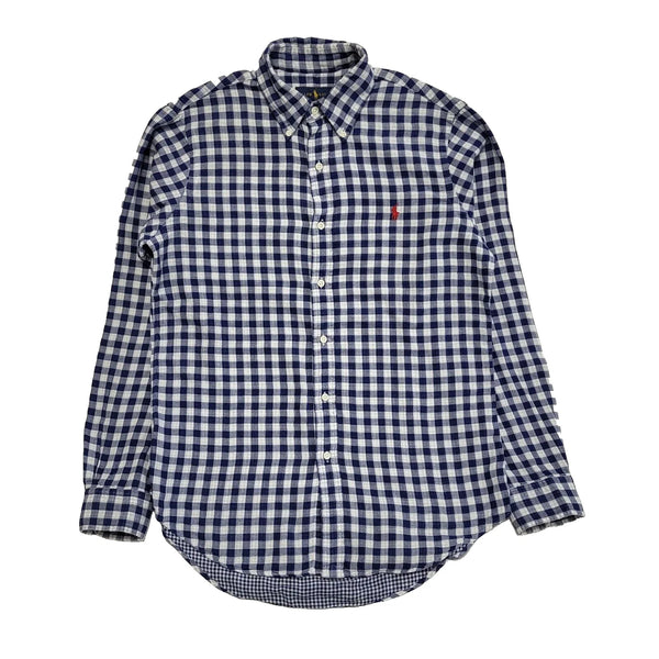 Ralph Lauren Blue White Checked Long Sleeve Shirt Uk Men's Small L530