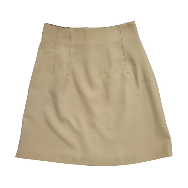 Vintage 90's Beige Back-Zip Short Skirt Uk Women's Size 8 W26