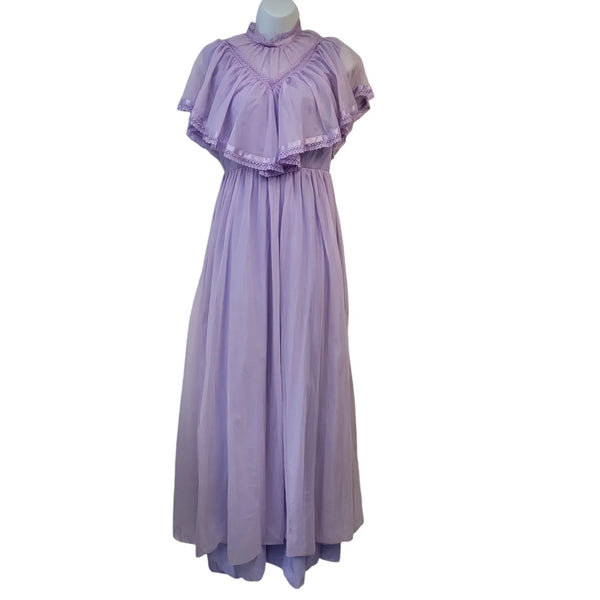 Ceremonia Vintage Purple Short Sleeve Round Neck Dress Uk Women's Size 12 EE397