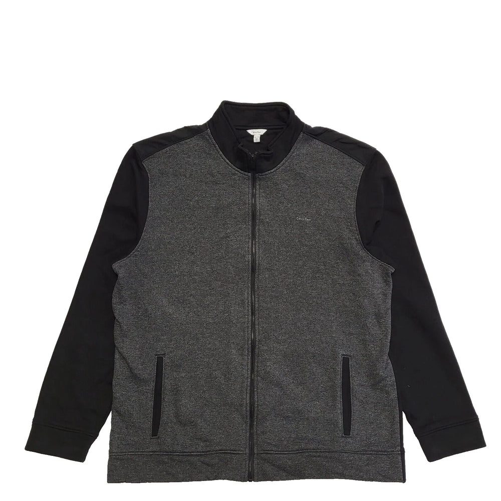 Calvin Klein Grey Black L/Sleeve zipped Cotton Cardigan UK Men's 2xL K318