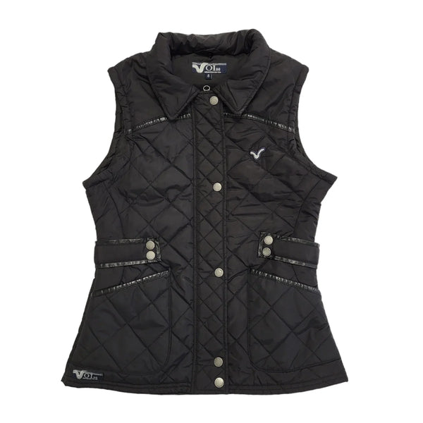 VOI 88 Black Zipped Quilted Gilet Uk Women's Size 8 BB648