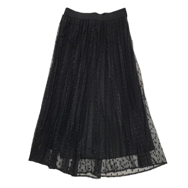 Oasis Pleated Skirt Black Elasticated Uk Women's Size 8 S W26 L67