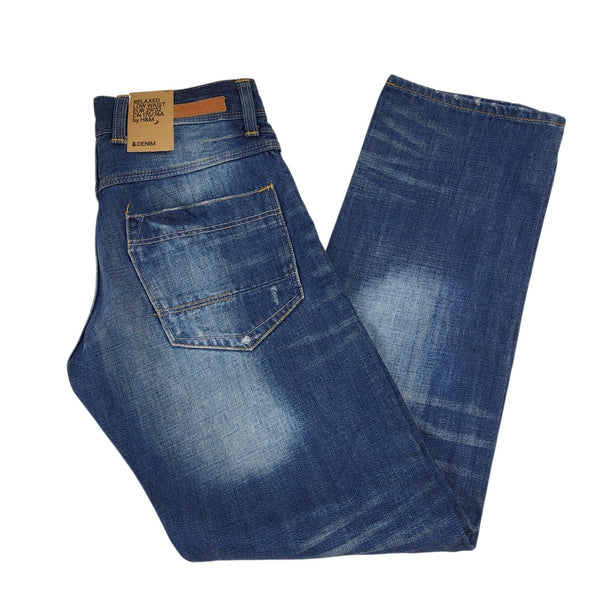 &Denim Dark Blue Straight Relaxed Denim Jeans Uk Men's XS W29 L32 L722