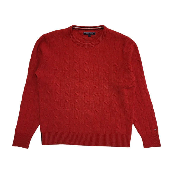Tommy Hilfiger Red Round Neck Long Sleeve Jumper Mens UK Size L CC873