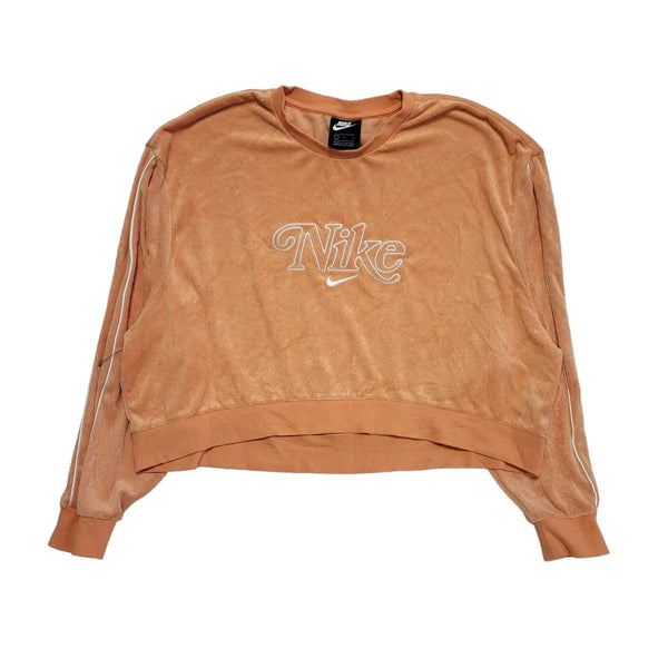 Nike Orange Cropped Sweatshirt Long Sleeve Womens Size L DD613