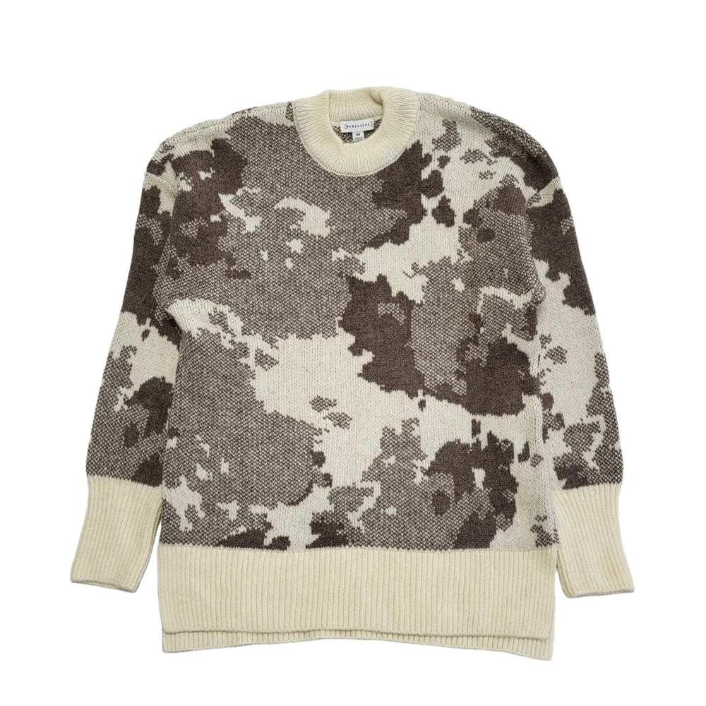 Warehouse Brown & Cream Round Neck Jumper Womens UK Size 10 BNWT CC600