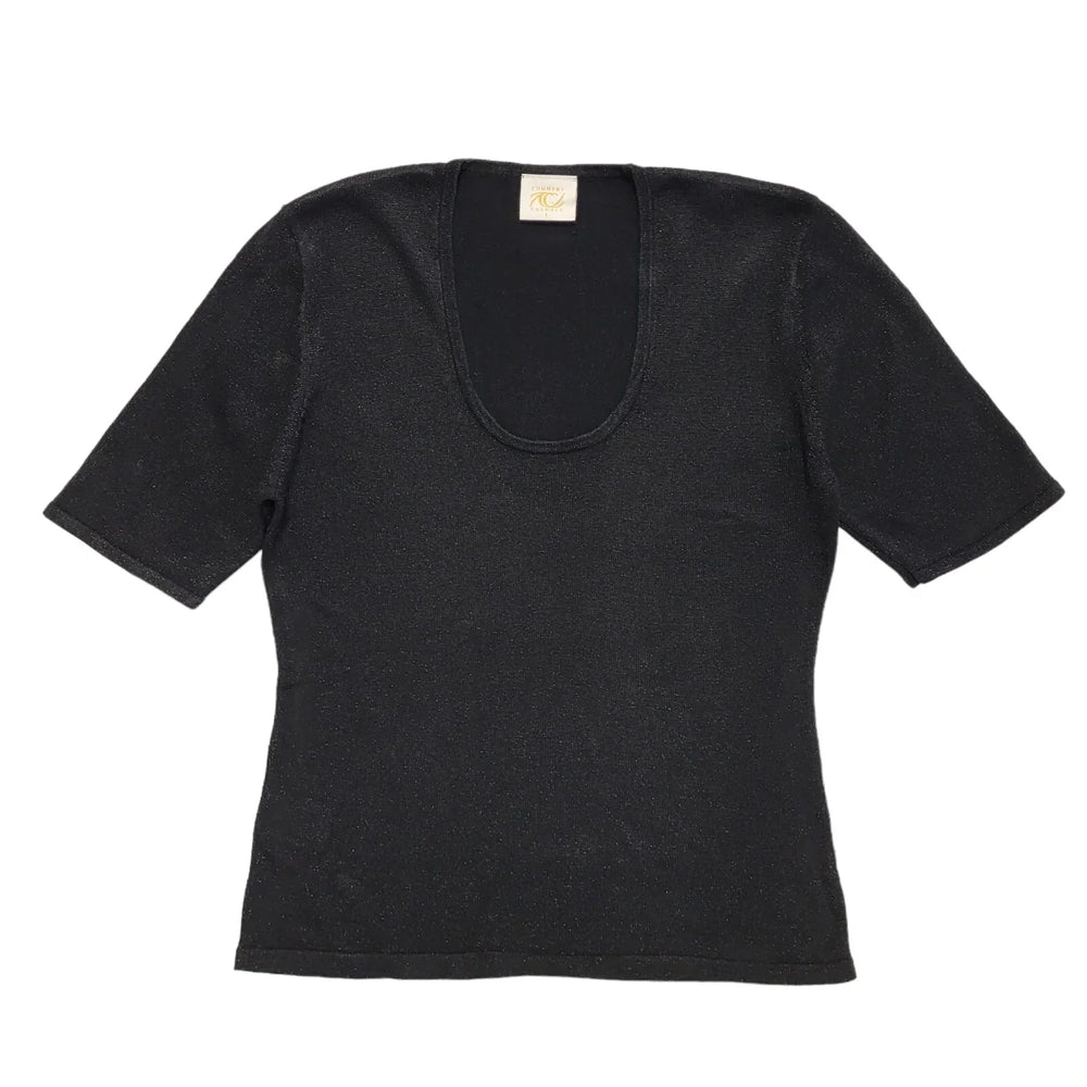 Country Casuals Vintage 90s Black Round Neck T-Shirt Uk Women's Size L