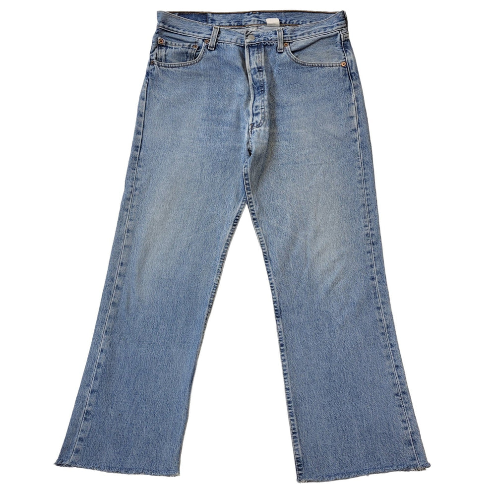 Levi's 501 Vintage 90s Light Blue Wide Leg Denim Jeans Men's Size L W34 L28