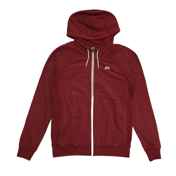 Nike Sweatshirt Hoodie Burgundy Zipped Drawstring Uk Men's M EU 50 L128