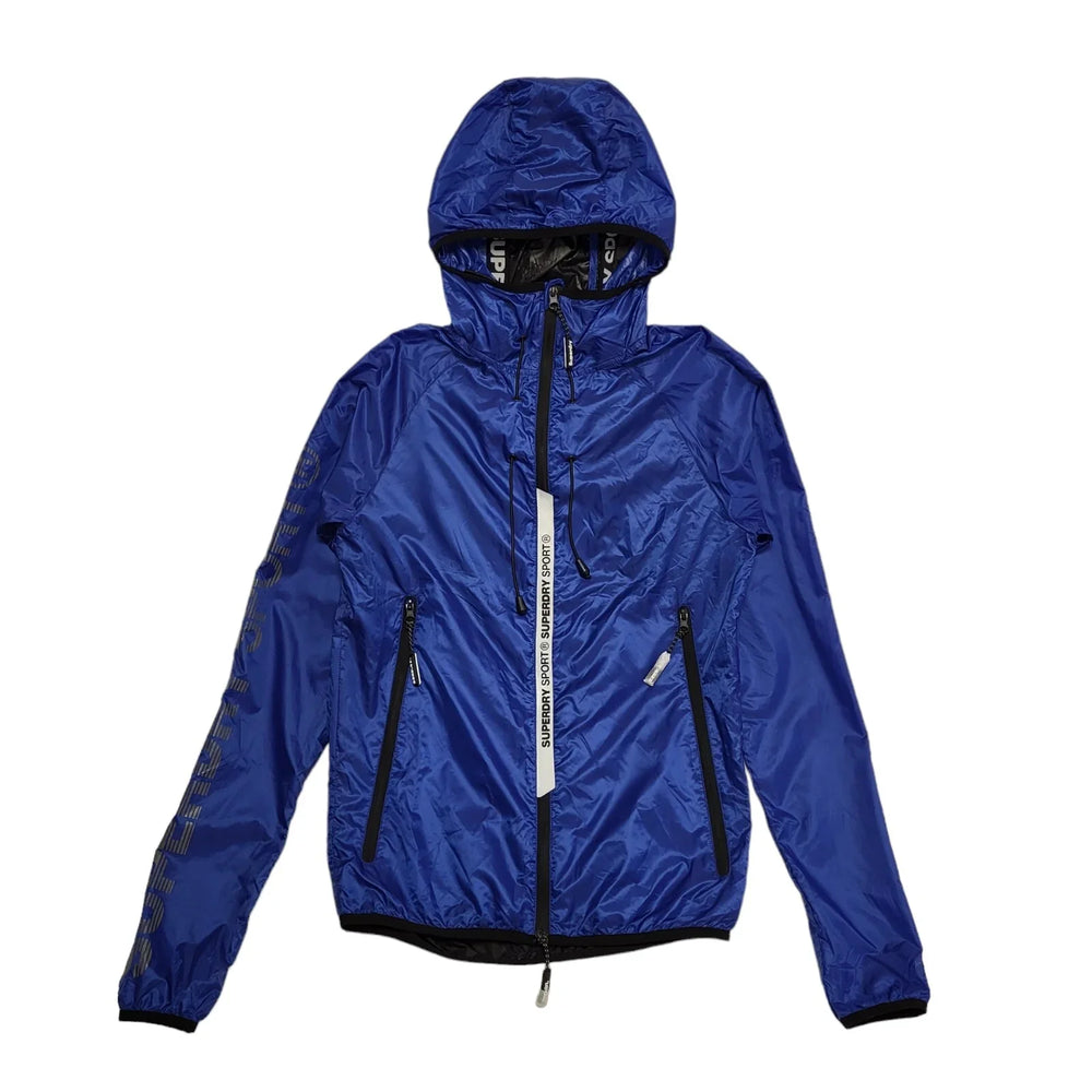 Superdry Blue Zipped Wind Cheater Hooded Jacket uk Men's XS CC975