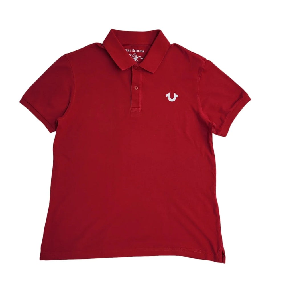 True Religion Polo Shirt Red Short Sleeve Mens Size UK M EE361