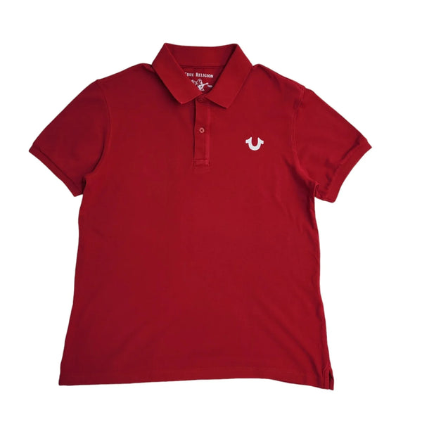 True Religion Polo Shirt Red Short Sleeve Mens Size UK M EE361