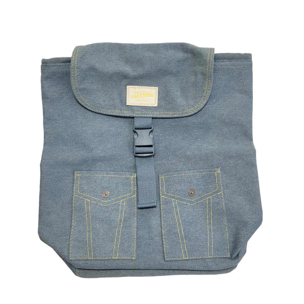 Jean Paul Gaultier Light Blue Denim Look Back 14" x 15"
