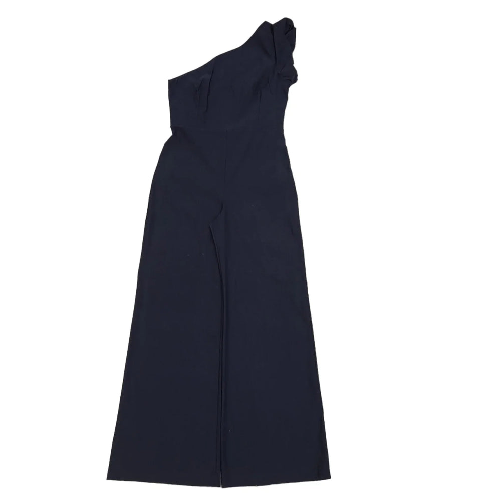 Vesper One Shoulder Blue Flared Jumpsuit BNWT Womens UK Size 16 L33 DD74