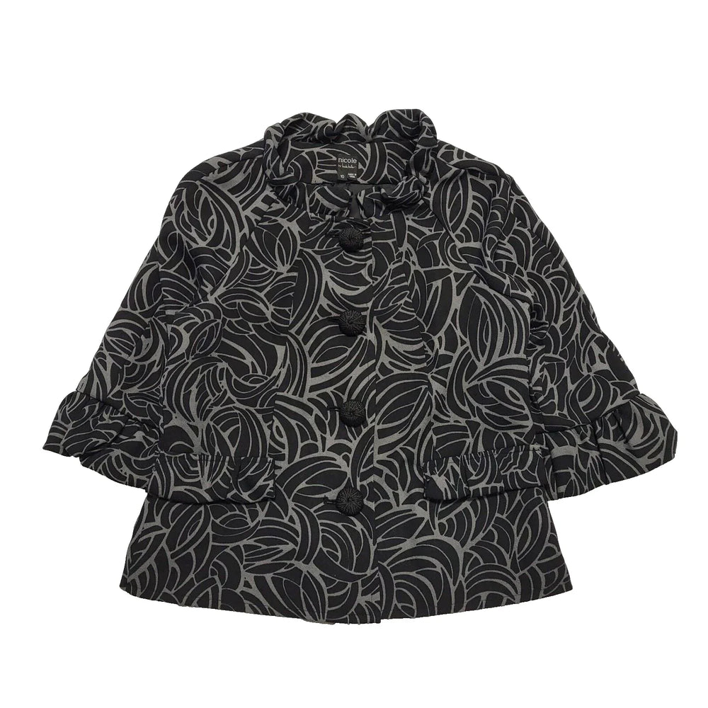 Nicole Black High Neck Evening 3/4 Sleeve Jacket UK Women's Size 10 K866