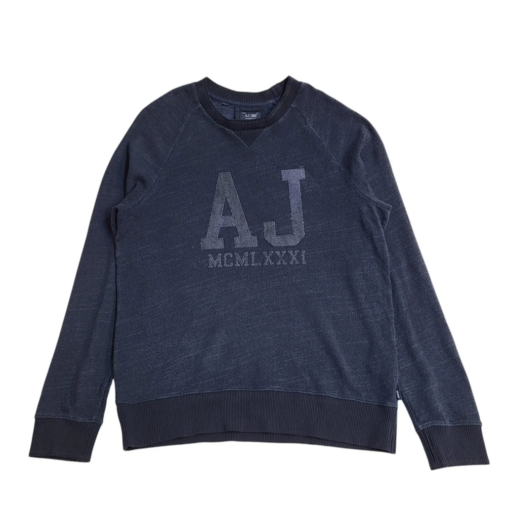 Armani Jeans Blue Crew Neck Casual Sweatshirt UK Men's Size XL EE769