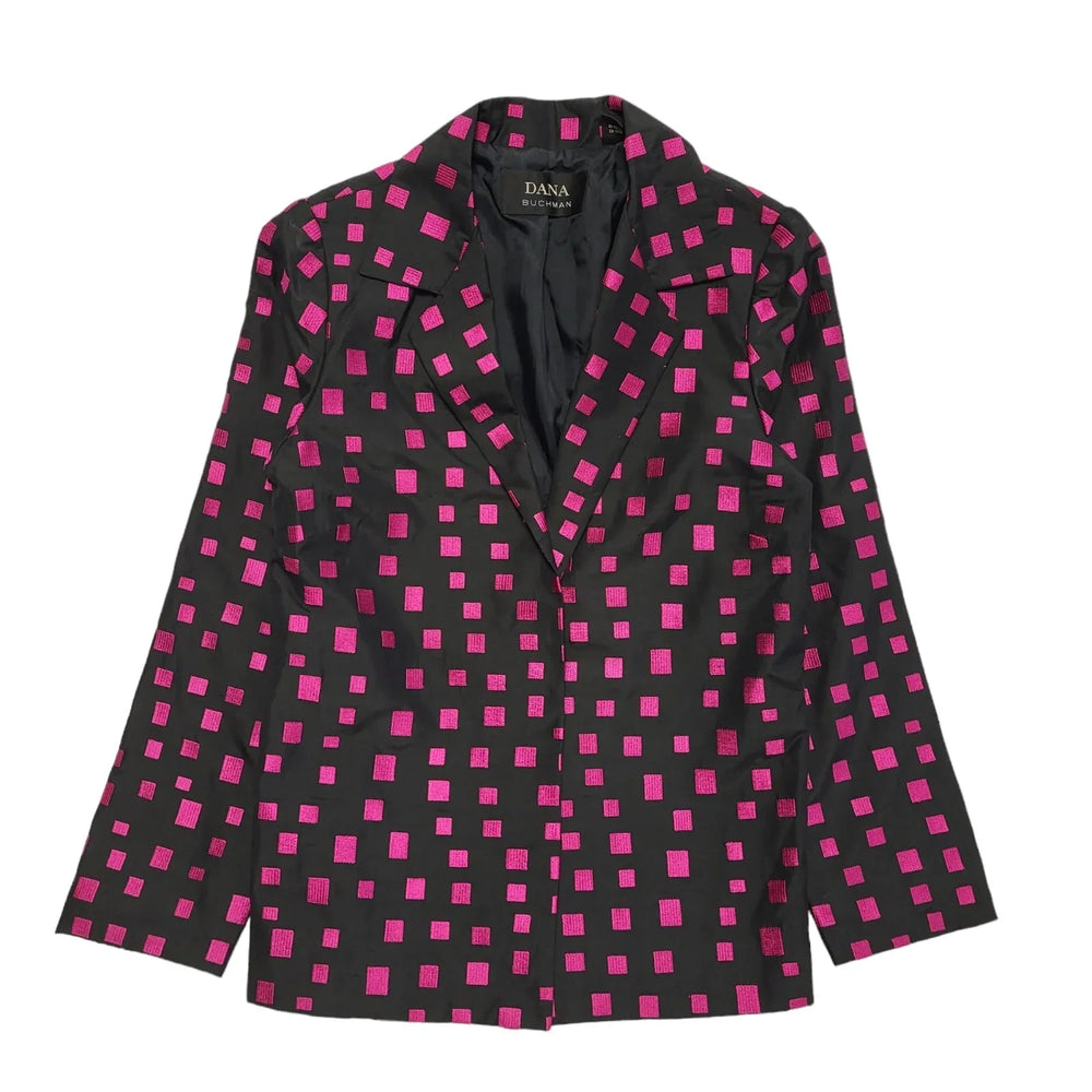 Dana Buchman Vintage 80's Black Pink Box Open Blazer Jacket Women's UK Size 10