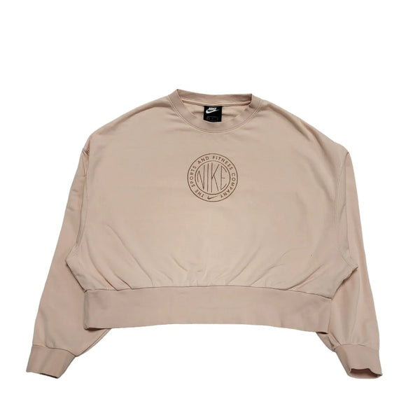 Nike Pink Cropped Round Neck Sports Sweatshirt Uk Women's Size M CC230