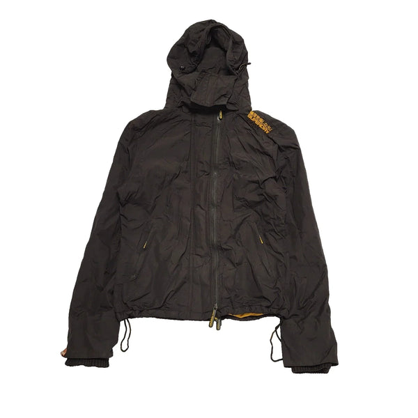 Superdry Black Windcheater Quilted Hooded Jacket UK Women's L 12 K865