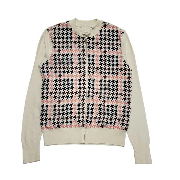 Ted Baker Cream Knitted Houndstooth Tracksuit Jacket Women's UK M  EU 38 H488