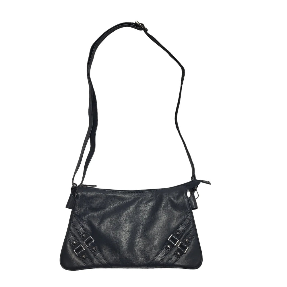 Taurus Black Leather Small Shoulder Bag Uk Women's Size  11.5" x 6.5"