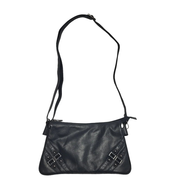 Taurus Black Leather Small Shoulder Bag Uk Women's Size  11.5" x 6.5"