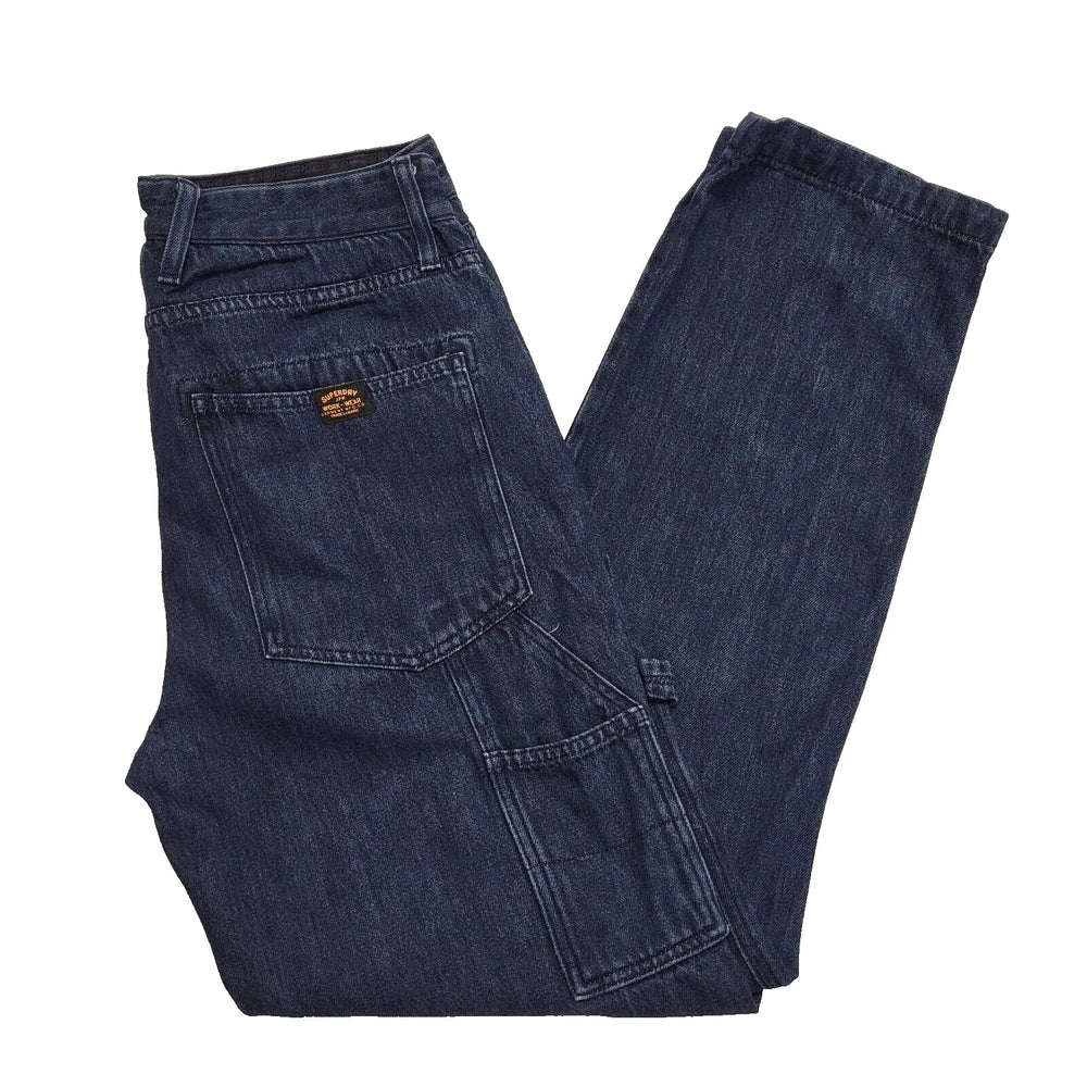 Superdry Workwear Denim Jeans Blue Straight Leg Uk Men's Size S W30 L32 L181