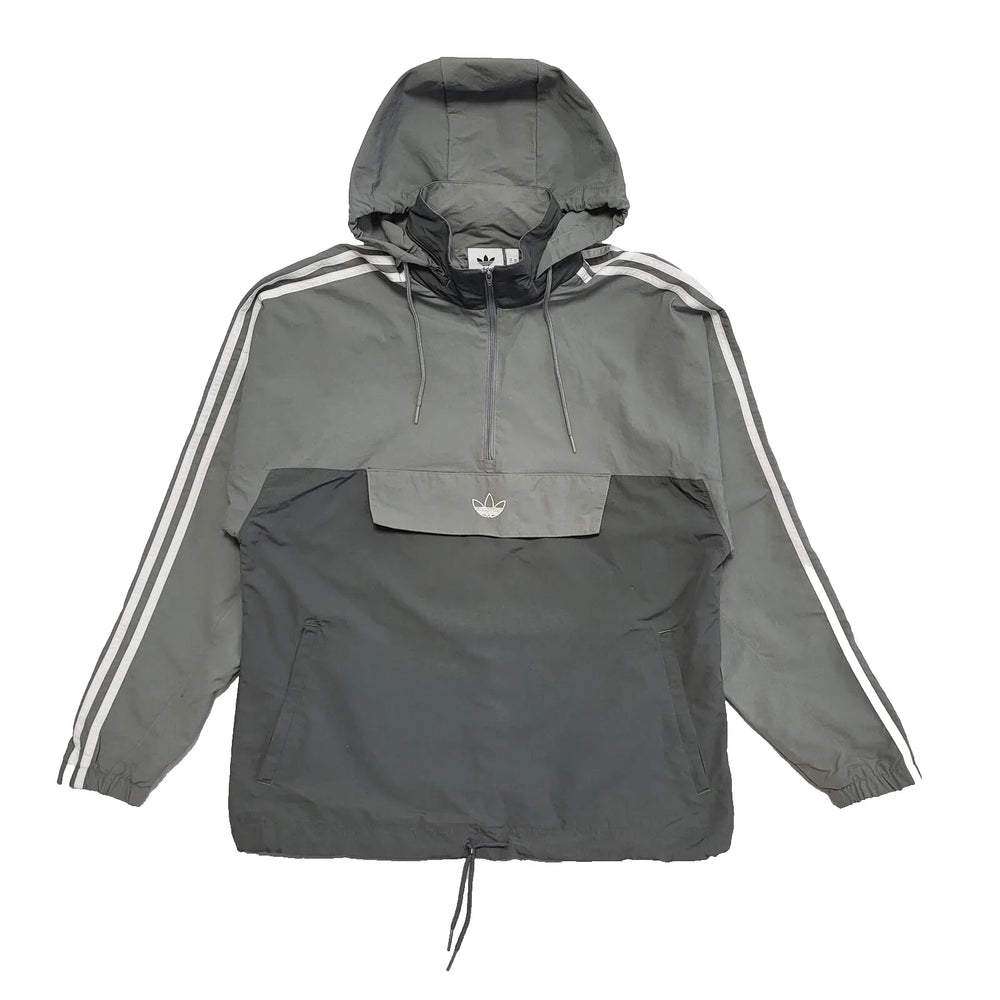 Adidas Grey Hooded 1/4 Zip Windbreaker Sports Jacket Uk Men's XS L546