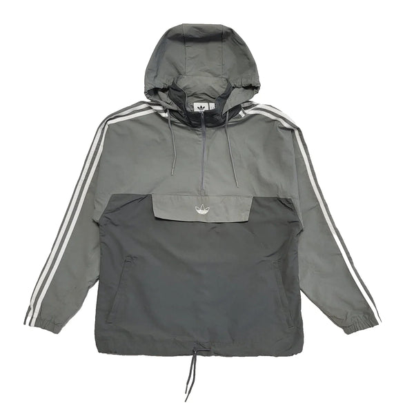 Adidas Grey Hooded 1/4 Zip Windbreaker Sports Jacket Uk Men's XS L546