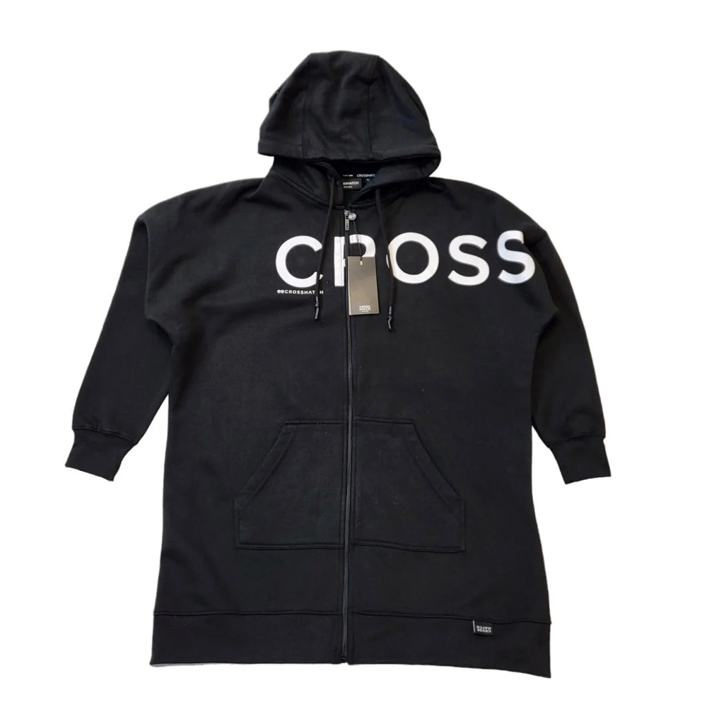 Crosshatch Black Zipped Sweatshirt Hoodie Uk Women's 14 Bnwt G618