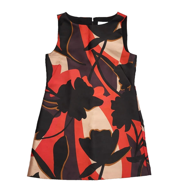 Principles Bourbon Print Black Red Shift Dress UK Women's L 12 BNWT K27