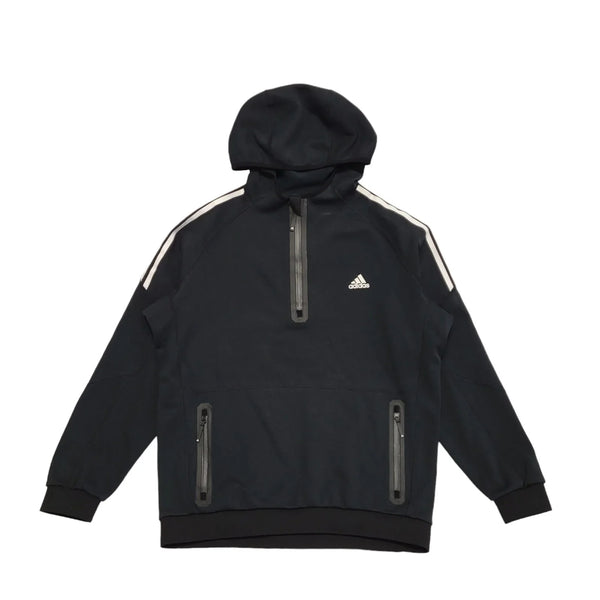 Adidas Black 1/4 Zip Pullover Sweatshirt Hoodie Uk Men's Size Large DD568