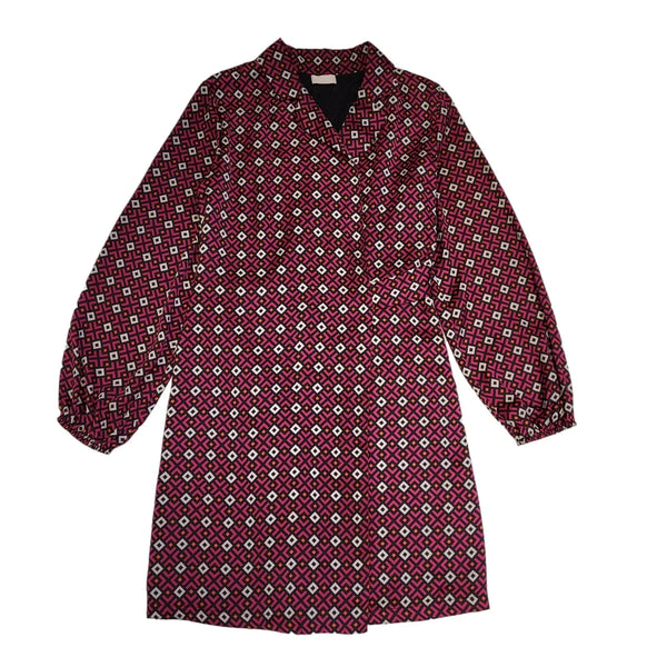 Liu Jo Pink & Black Geometric Long Sleeve Wrap Dress Women's UK 10 DD288