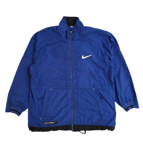 Nike Sports 90s Vintage Blue Full Zip High Neck Jacket UK Men's Size M