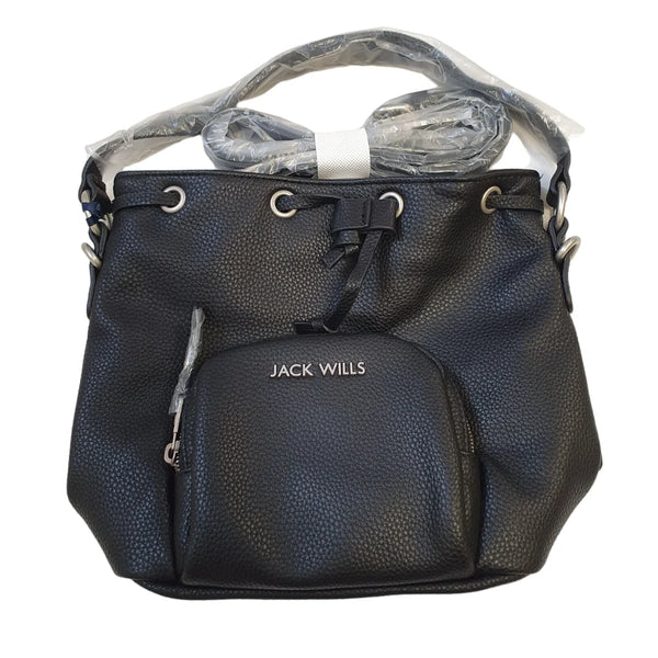 Jack Wills 100% Vegan Faux Leather Drawstring Shoulder Bag 11" X 10" BNWT RRP£50