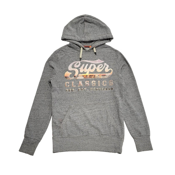 Superdry Grey  Drawstring Spell Out Pullover Hoodie UK Men's M K796