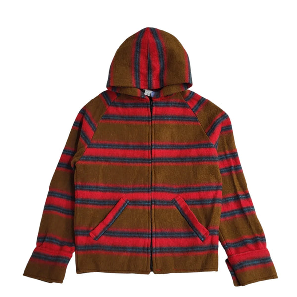 Blue Junction Vintage 90s Brown Zipped Hooded Jacket Uk Women's Size 8