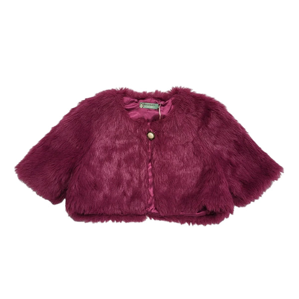 Mis Behave Pink 90s Vintage Button Faux Fur Jacket Uk Women's Size 10