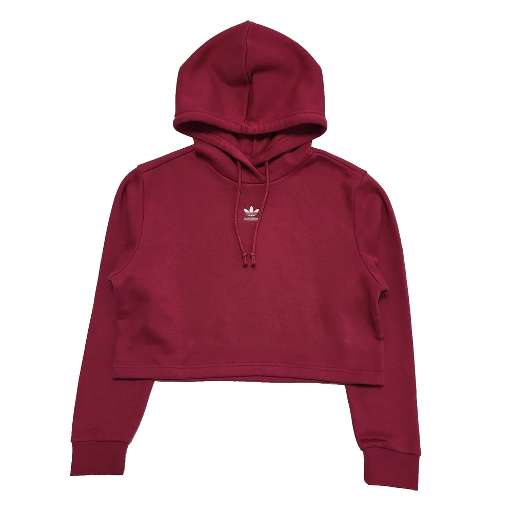 Adidas Pink Cropped Drawstring Sweatshirt Hoodie Uk Women's 12 L593